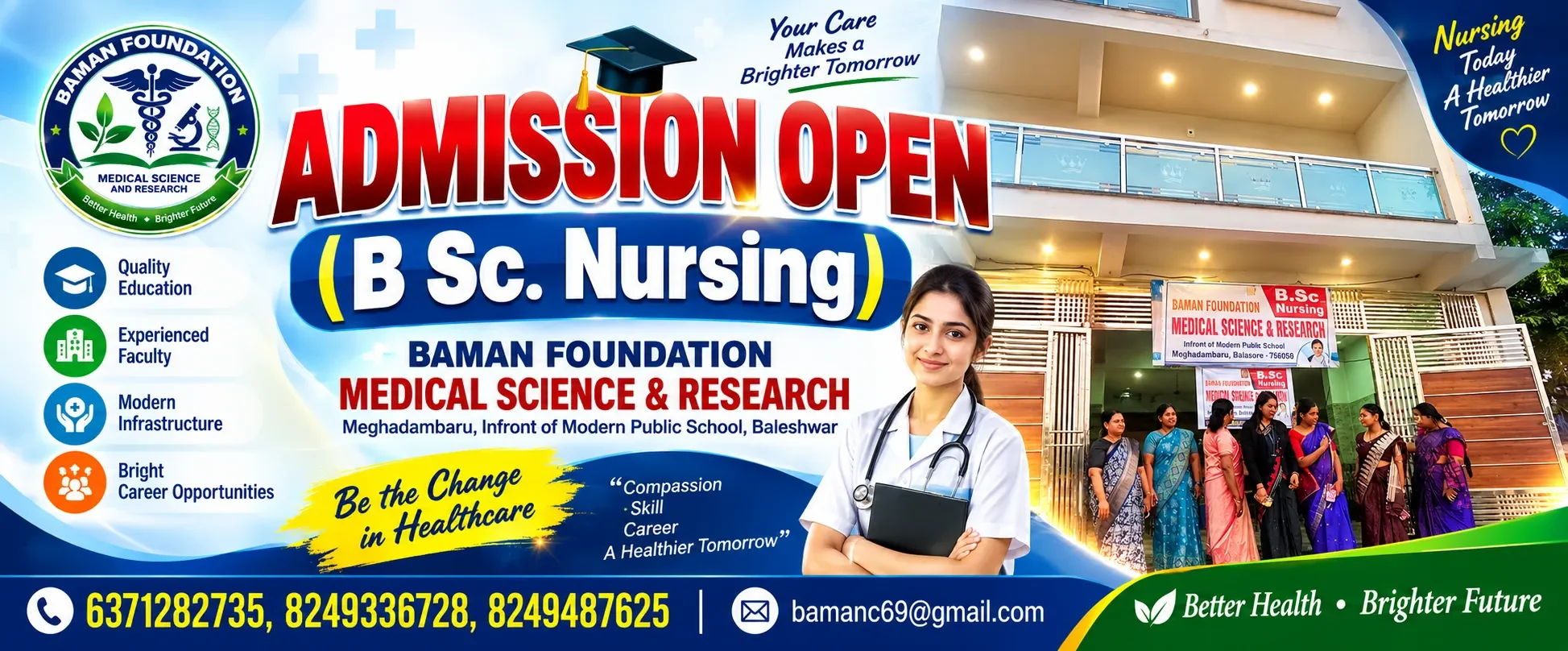 Baman Foundation B.Sc Nursing students and campus